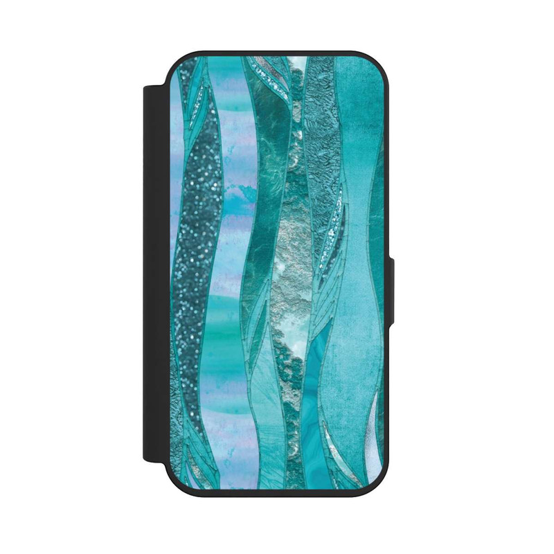iPhone 15 Pro NIVOflip Blue Glamour Glitter Look