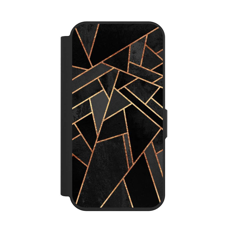 iPhone 15 Pro NIVOflip Schwarze Nacht Gold Druck