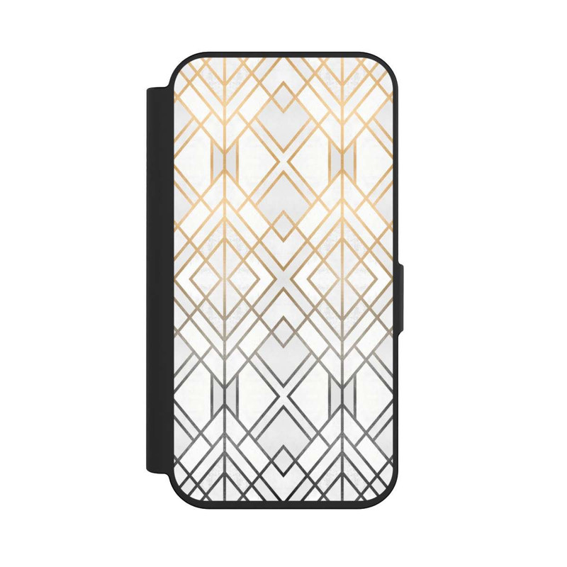 iPhone 15 Pro NIVOflip Gold und Grauer Geo Golddruck