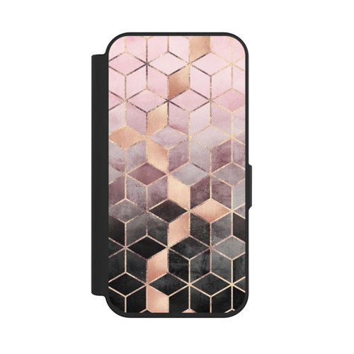 Apple iPhone 15 Pro NIVOflip Pink-grauer Farbverlauf Würfel Druck