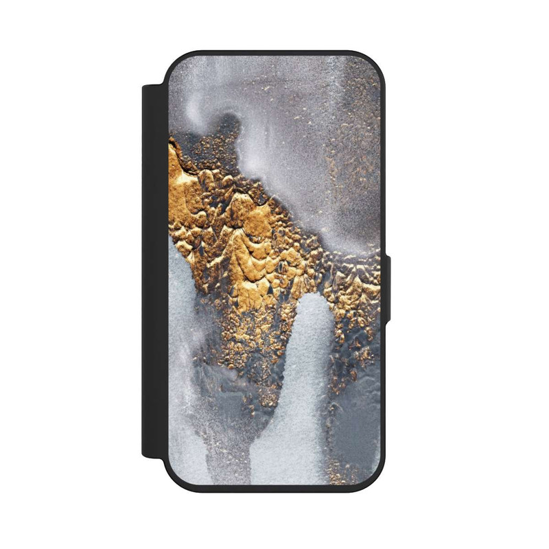 iPhone 15 Pro NIVOflip Look béton doré pailleté
