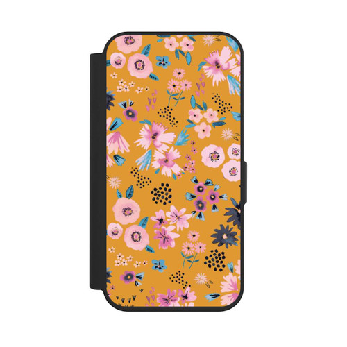 Apple iPhone 15 Pro NIVOflip Petites Fleurs Jaune Moutarde