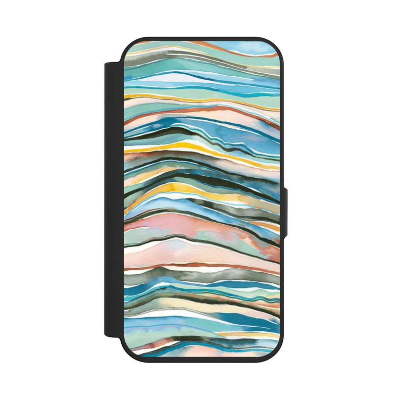 iPhone 15 Pro NIVOflip Achatschichten Aquarellblau