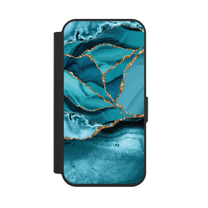 iPhone 15 Pro NIVOflip Eisblaue Marmor Landschaft
