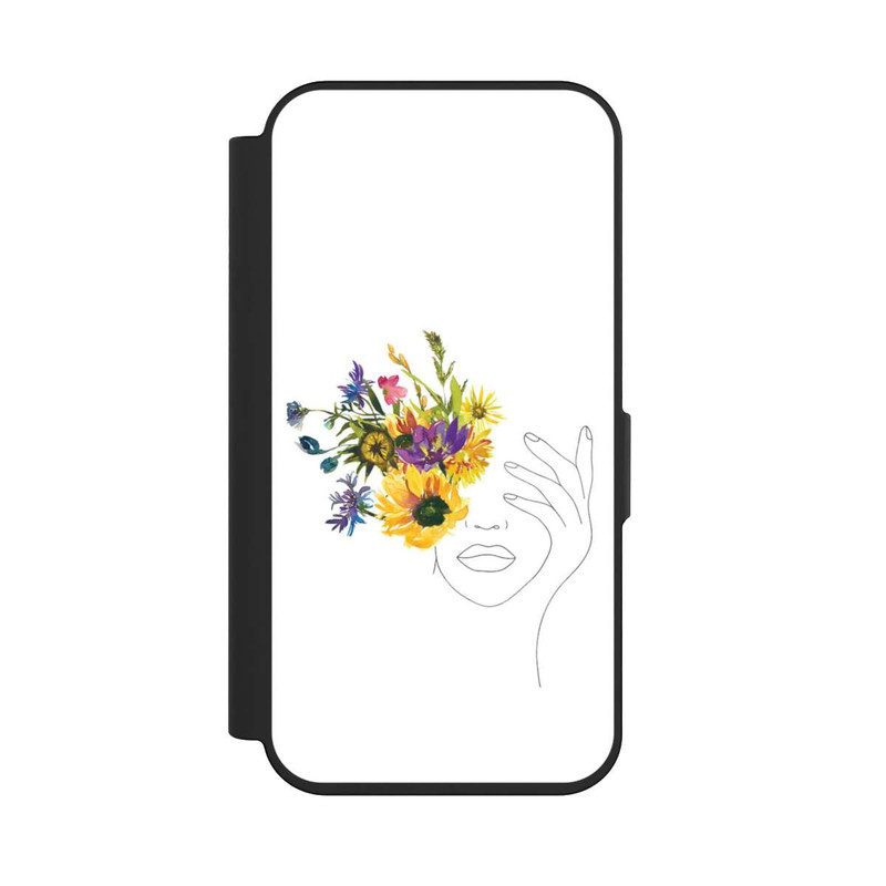 iPhone 15 Pro NIVOflip Line Art Tournesols femme