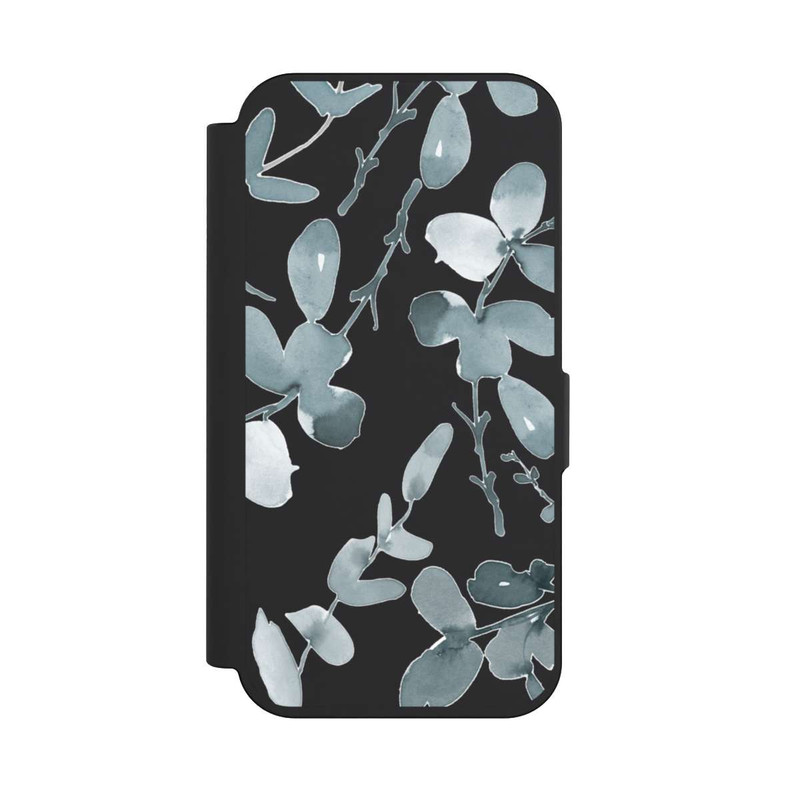 iPhone 15 Pro NIVOflip Eukalyptus Muster transparent