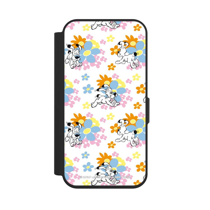 iPhone 15 Pro NIVOflip Idéfix sur fleurs colorées