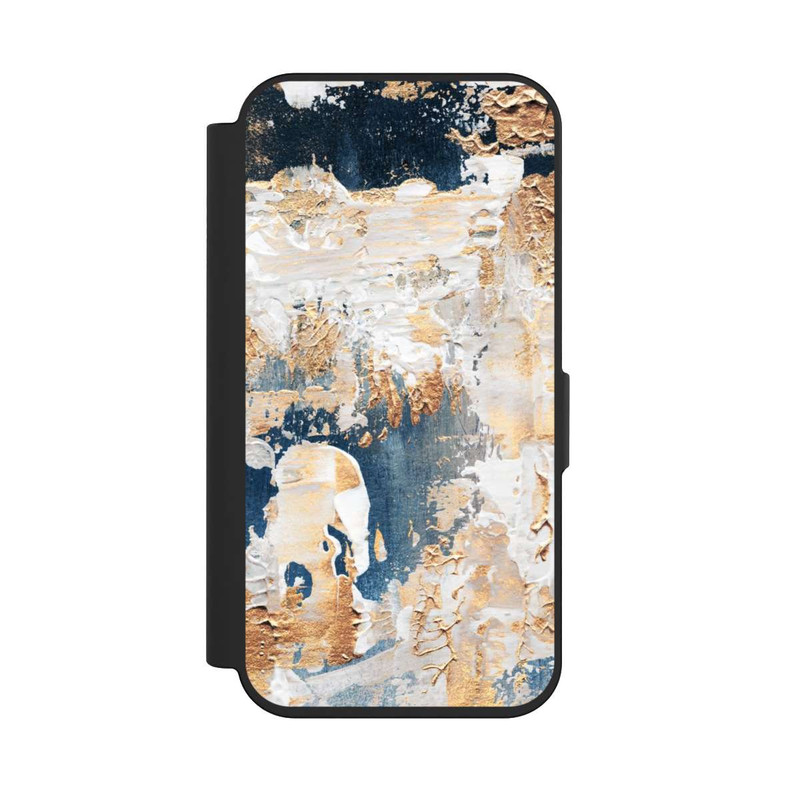 iPhone 15 Pro NIVOflip Abstraction Bleu et Or