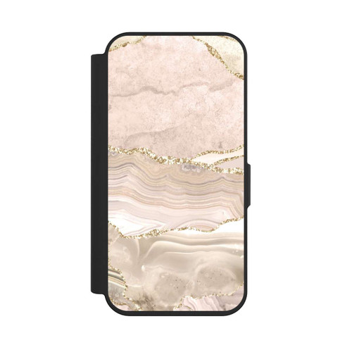 Apple iPhone 15 Pro NIVOflip Marmor rosa-goldene Streifen