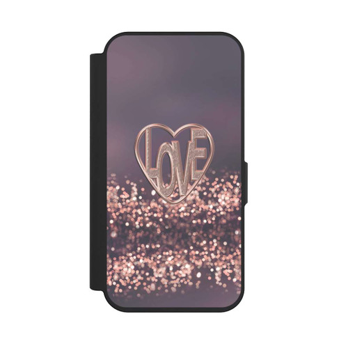 Apple iPhone 15 Pro NIVOflip LOVE Glitzerrosa