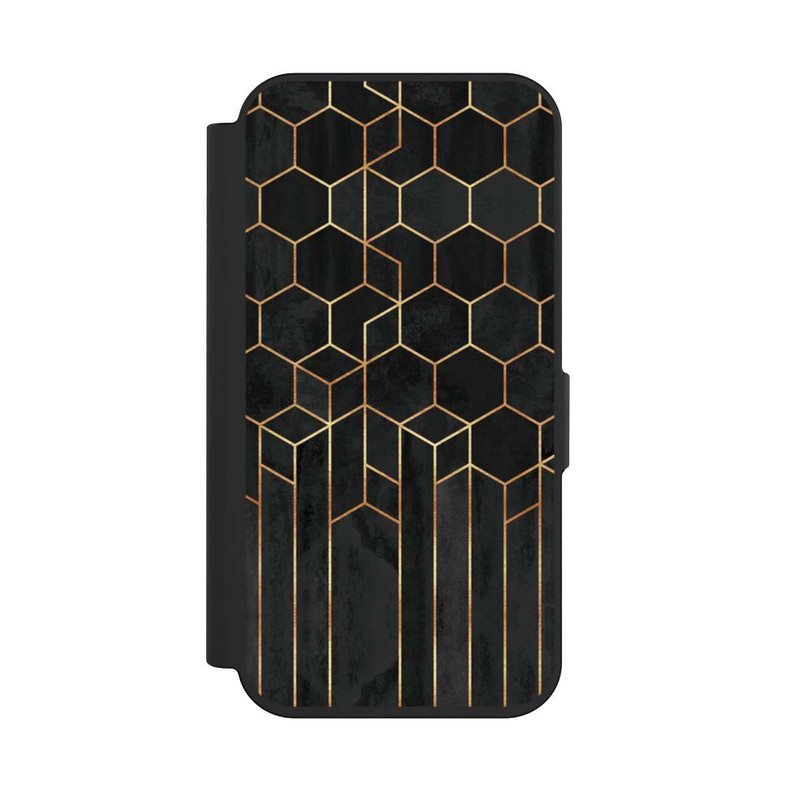 iPhone 15 Pro NIVOflip Schwarze Sechsecke