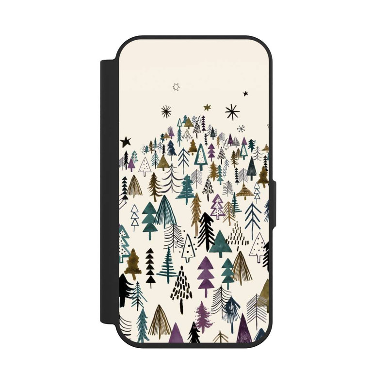 iPhone 15 Pro NIVOflip Montagne Arbres Forêt Violet