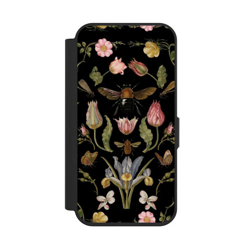 Apple iPhone 15 Pro NIVOflip Wildblumen und Biene Schwarz