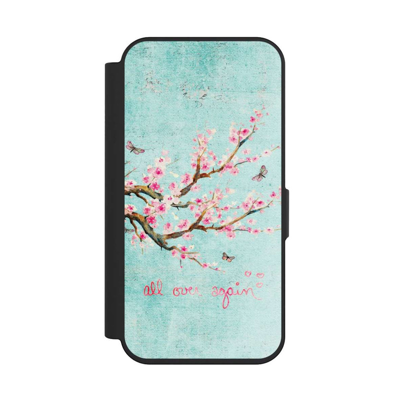 iPhone 15 Pro NIVOflip Cherry Blossom Tree Pattern Blue