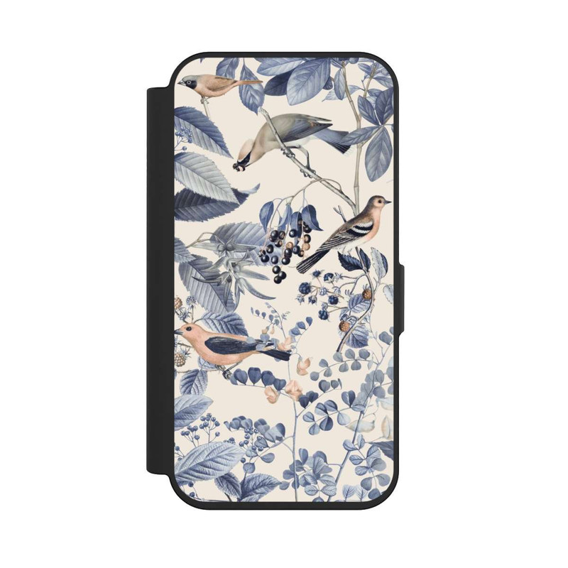 iPhone 15 Pro NIVOflip Vögel und Beeren in Beige