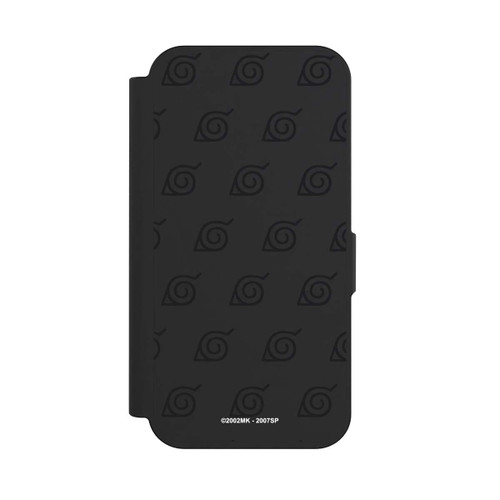Apple iPhone 15 Pro NIVOflip Schwarzes Konoha-Muster Transparent