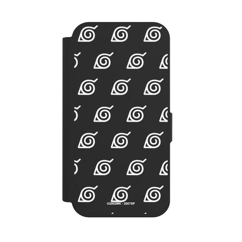 Apple iPhone 15 Pro NIVOflip Weißes Konoha-Muster Transparent