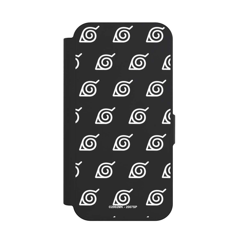 iPhone 15 Pro NIVOflip Weißes Konoha-Muster Transparent