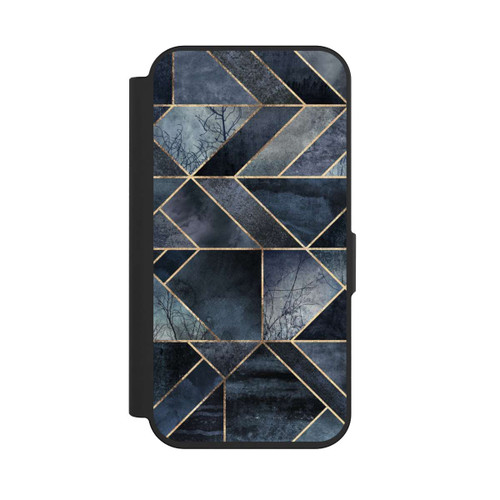 Apple iPhone 15 Pro NIVOflip Abstraktes Natur-Dunkelblau
