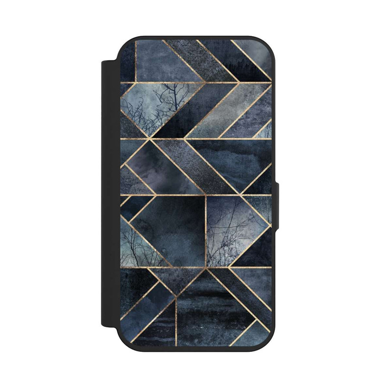 iPhone 15 Pro NIVOflip Nature Abstraite Bleu Foncé