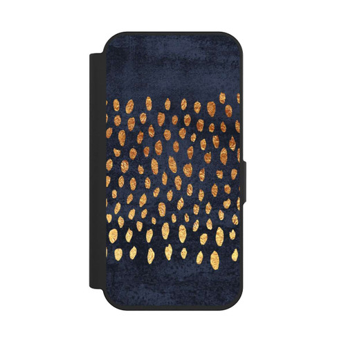 Apple iPhone 15 Pro NIVOflip Muster Gold und Marine
