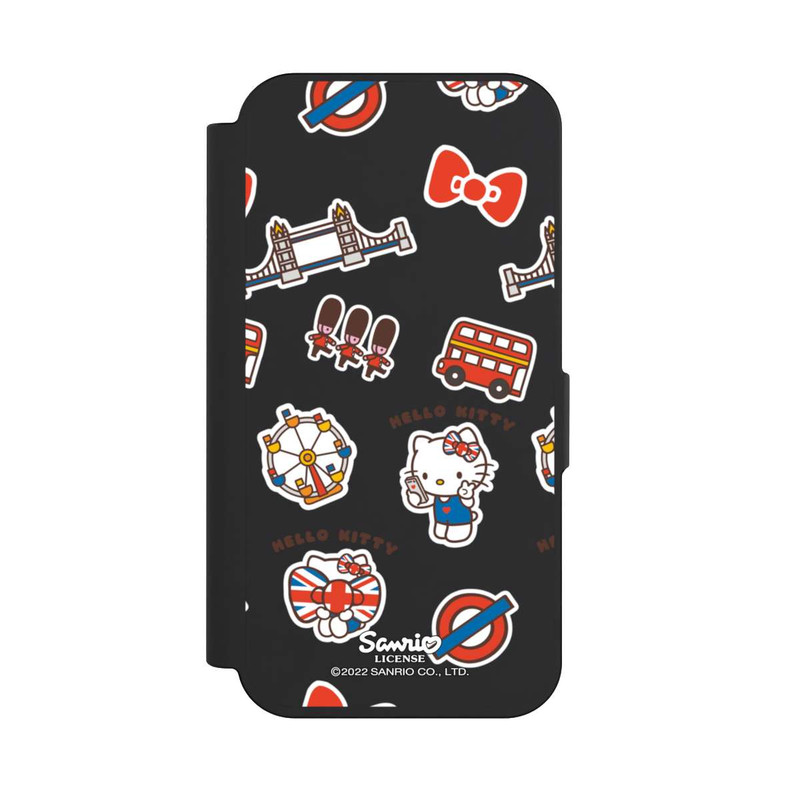 iPhone 15 Pro NIVOflip Hello Kitty Badges de Londres transparents