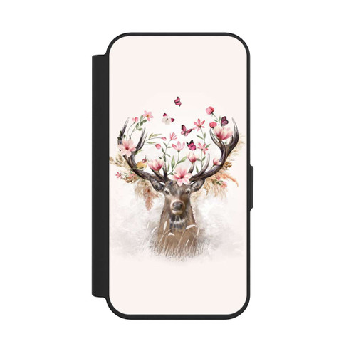 Apple iPhone 15 Pro NIVOflip Hirsch Blumen Geweih