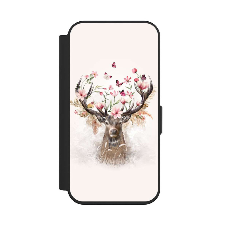 iPhone 15 Pro NIVOflip Hirsch Blumen Geweih