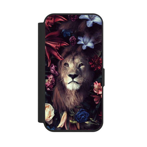 Apple iPhone 15 Pro NIVOflip Löwe Blumenrahmen