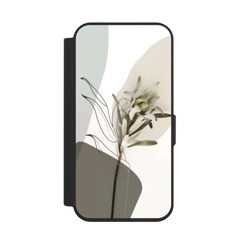 Apple iPhone 15 Pro NIVOflip Boho Line Art Olivgrün