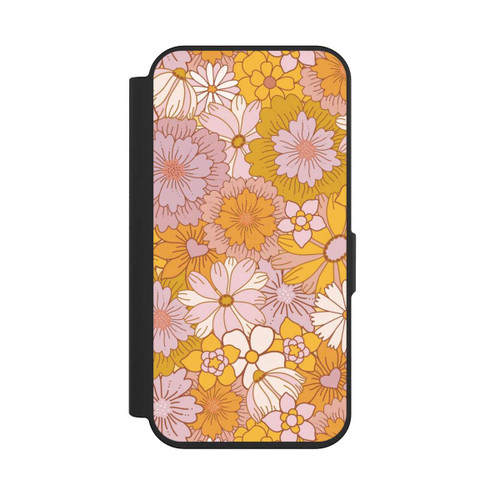 Apple iPhone 15 Pro NIVOflip Retro Blumentapete Gelb