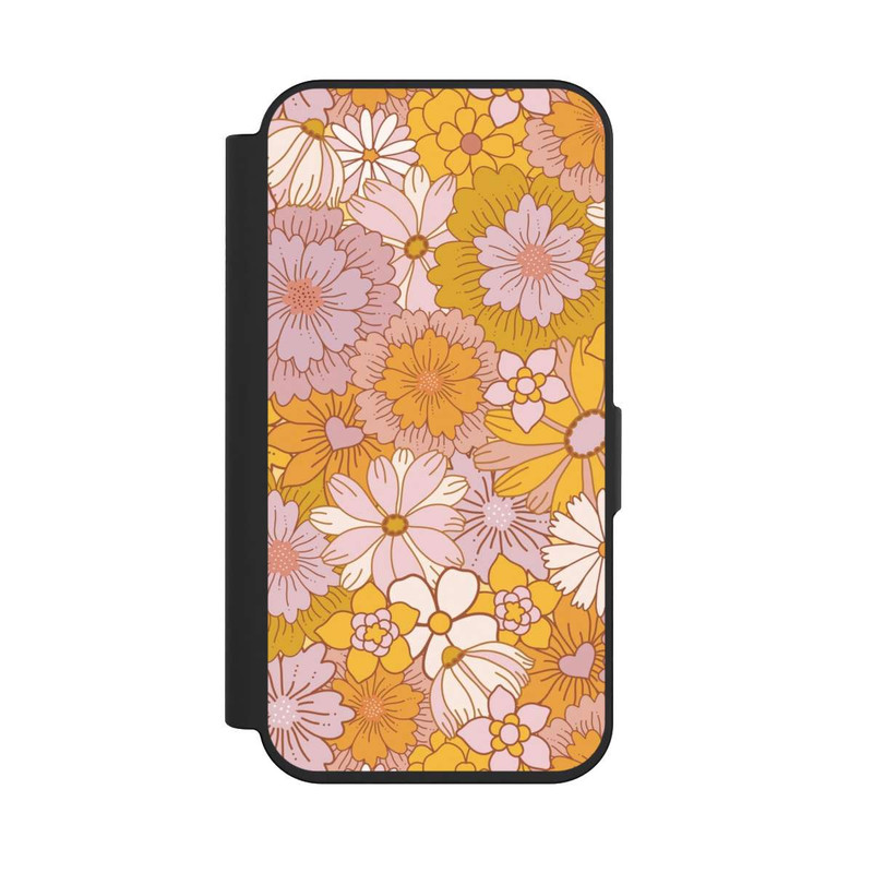 iPhone 15 Pro NIVOflip Retro Blumentapete Gelb