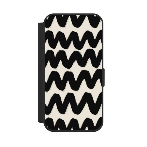 Apple iPhone 15 Pro NIVOflip Vagues Noires Pattern