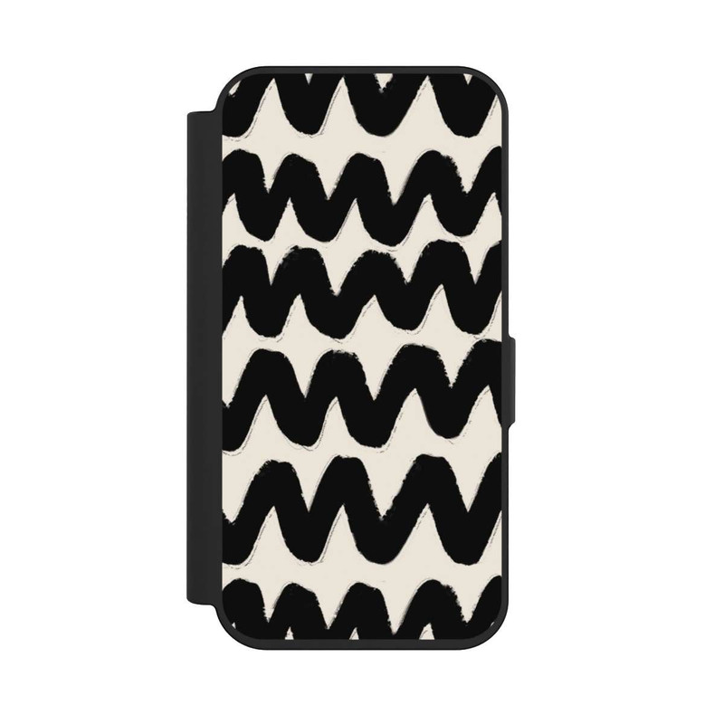 iPhone 15 Pro NIVOflip Vagues Noires Pattern