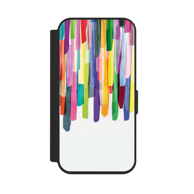 iPhone 15 Pro NIVOflip Bunte Streifen Weißer Hintergrund