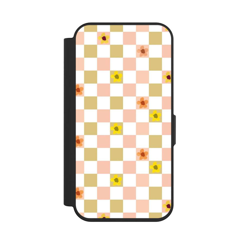 iPhone 15 Pro NIVOflip Kariert nostalgische Pastellblumen