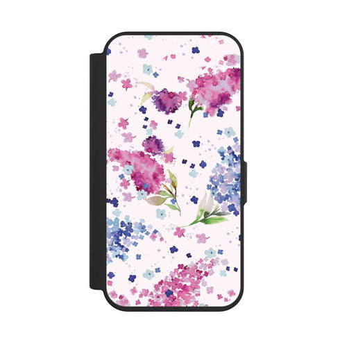 Apple iPhone 15 Pro NIVOflip Hortensien Lila und Rosa Blumen