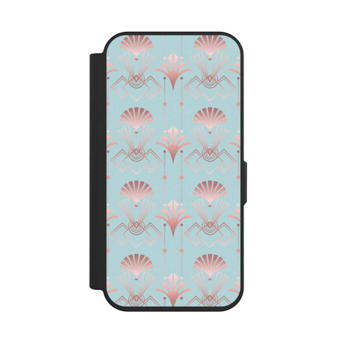 Apple iPhone 15 Pro NIVOflip Art Deco Rose Gold Elegance Blue