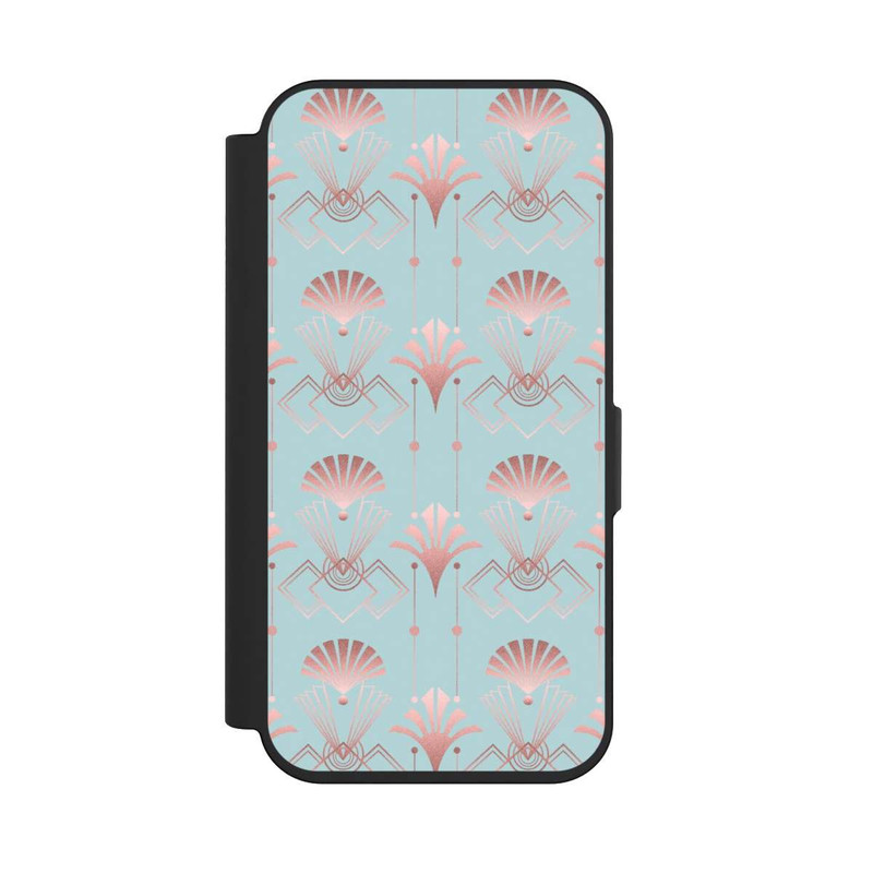 iPhone 15 Pro NIVOflip Art Deco Rose Gold Elegance Blue
