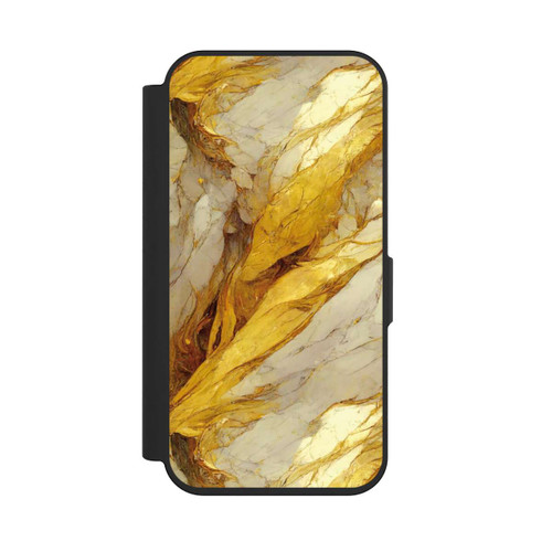 Apple iPhone 15 Pro NIVOflip Weiße Marmor-Golddruckschichten