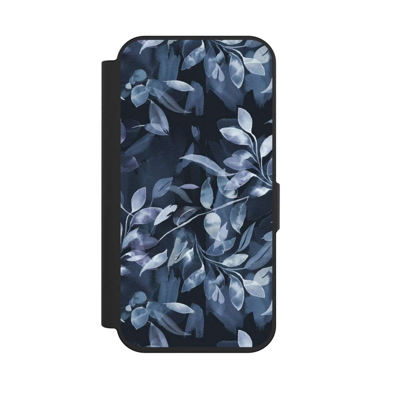iPhone 15 Pro NIVOflip Watercolor Mystic Leaves Navy