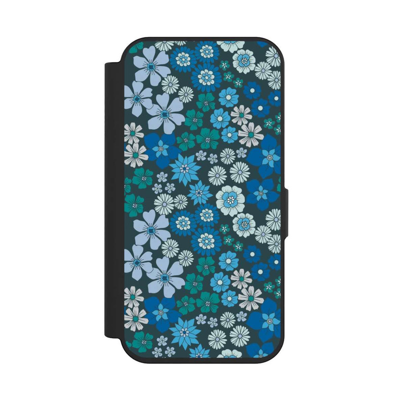 iPhone 15 Pro NIVOflip Fleurs bleues DeinDesign