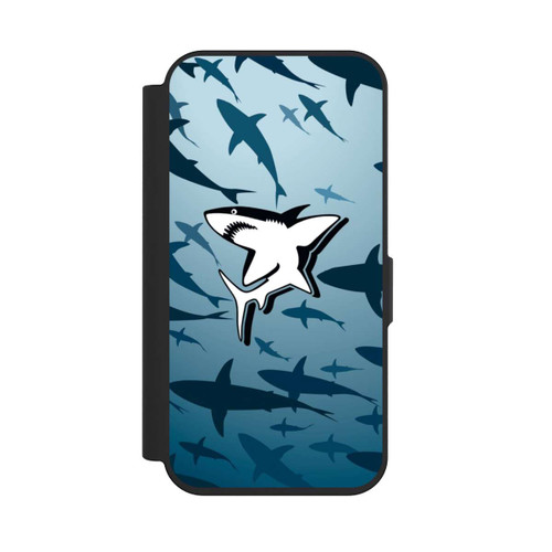 Apple iPhone 15 Pro NIVOflip Haie Muster Blau