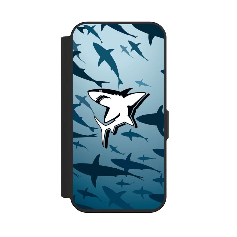 iPhone 15 Pro NIVOflip Haie Muster Blau