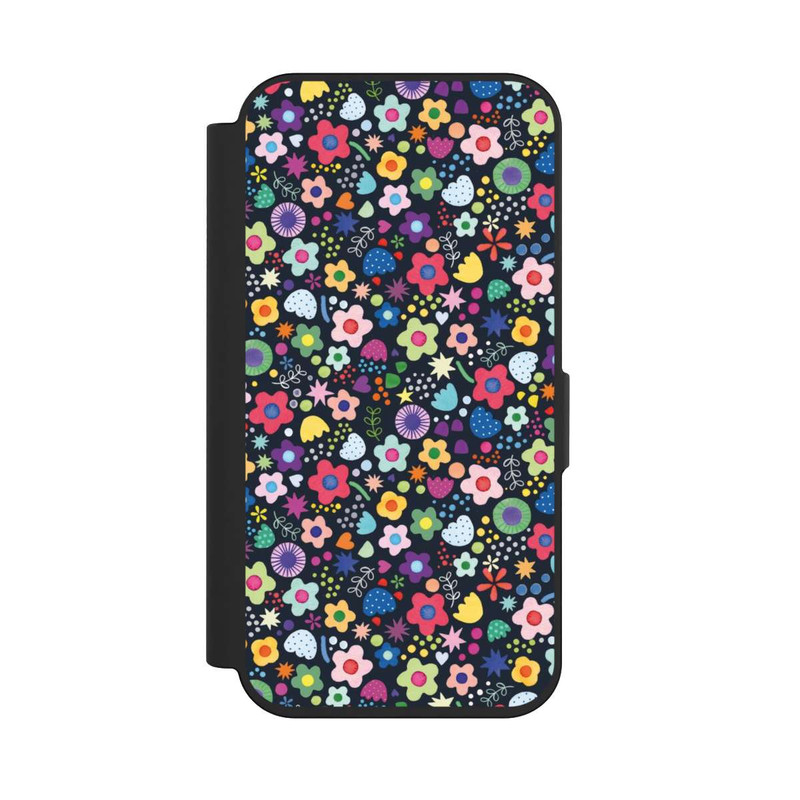 iPhone 15 Pro NIVOflip Psychedelic Flowers Multi Black