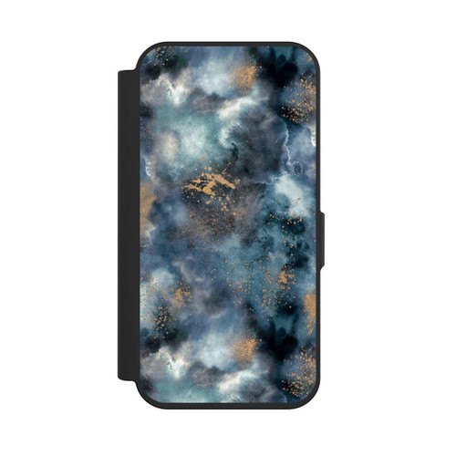 Apple iPhone 15 Pro NIVOflip Smoky Marble Watercolor Navy