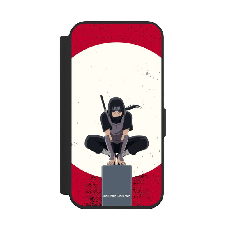 iPhone 15 Pro NIVOflip Symbole Itachi Uchiha fond rouge