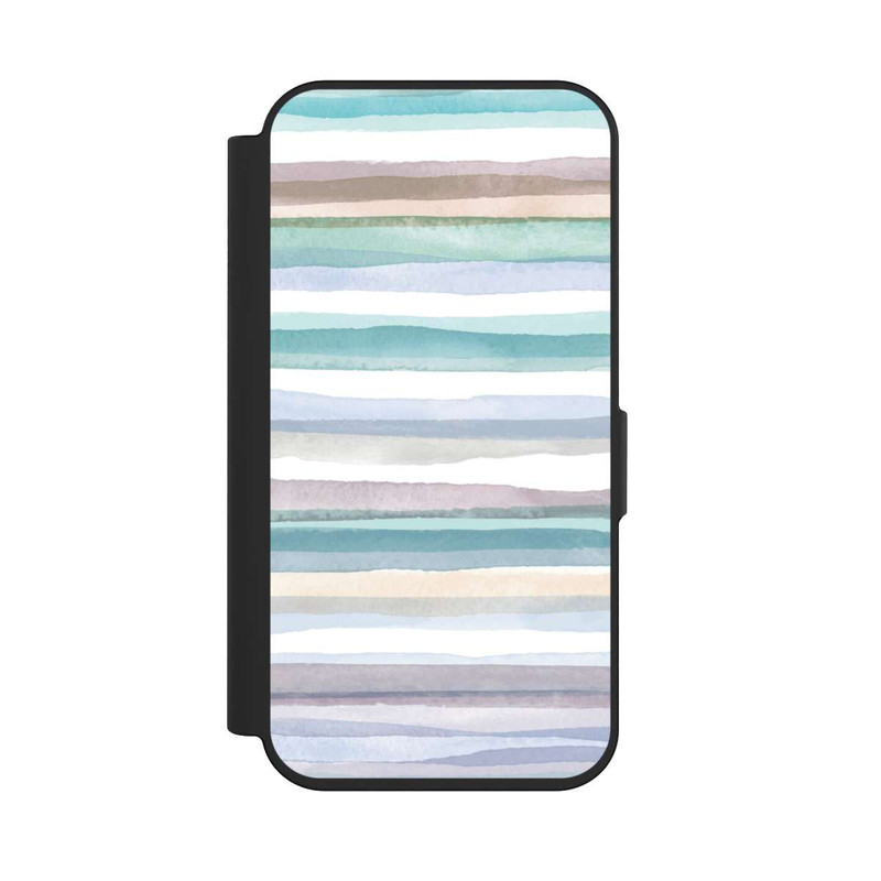 iPhone 15 Pro NIVOflip Pastellfarbene Streifen Blau