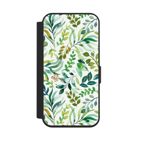 Apple iPhone 15 Pro NIVOflip Aquarell Palmenblätter Botanisch Grün