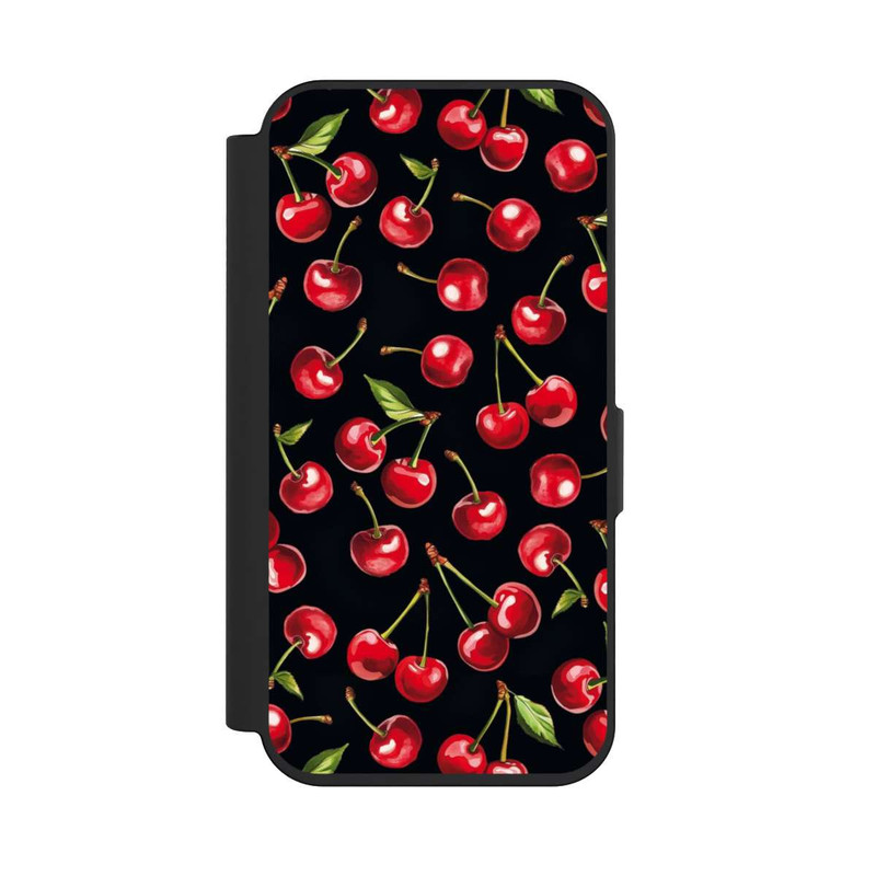 iPhone 15 Pro NIVOflip Kirschmuster Schwarz mit KI